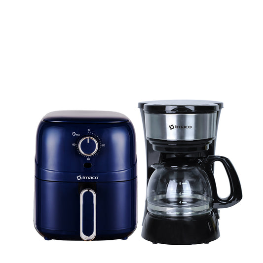 Combo freidora de aire 2 litros+ Cafetera 12 tazas Imaco