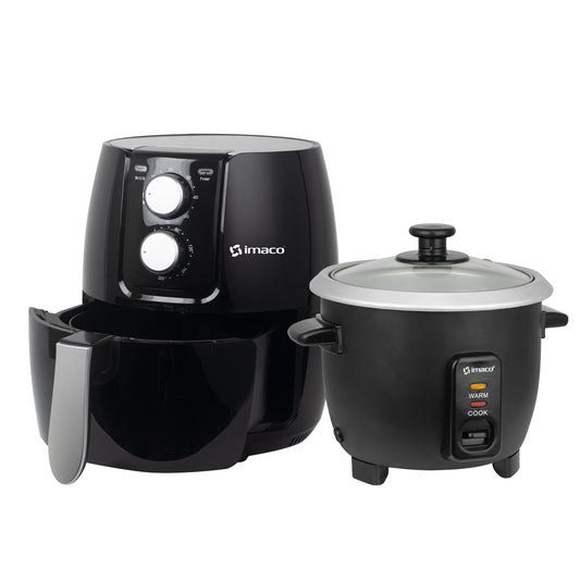 Combo freidora de aire 2.6 litros + olla arrocera 0.6lts imaco