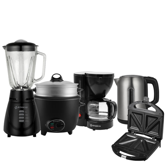 Pentacombo Licuadora + Sandwichera + Olla arrocera + Hervidor + cafetera Imaco