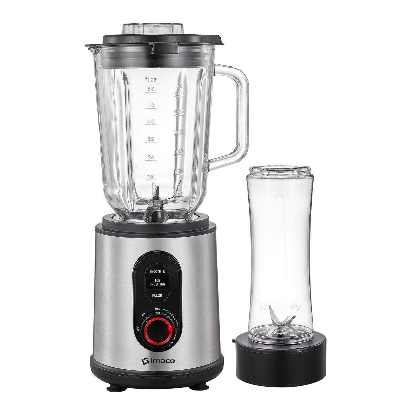 Licuadora Acero 1.5 litros 1200w v/v + vaso to go BLS1260 Imaco