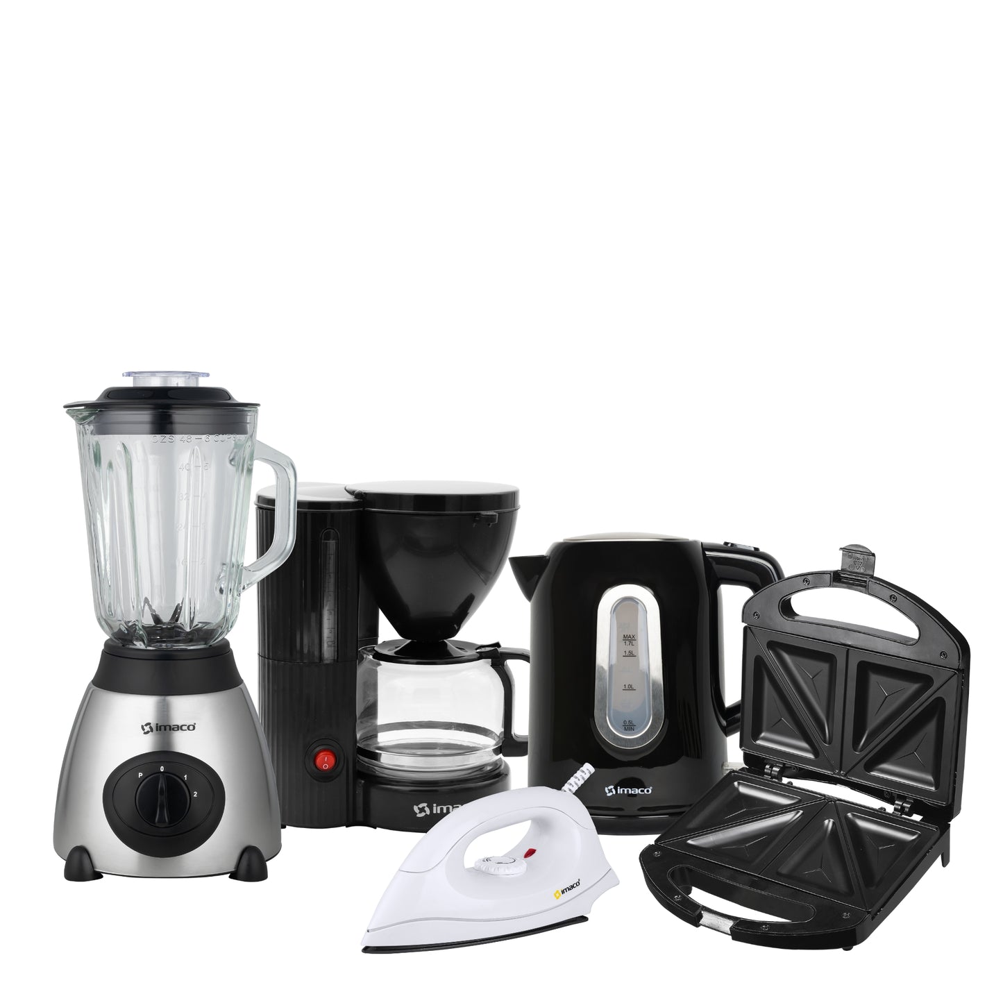 Pentacombo Licuadora+Sandwichera +Hervidor+Cafetera+Plancha