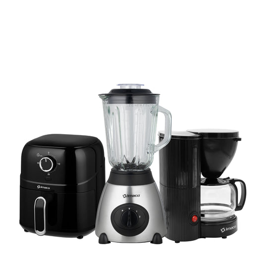 Tricombo Licuadora 1.5lt + Freidora 2lt + Cafetera 6 tazas Imaco
