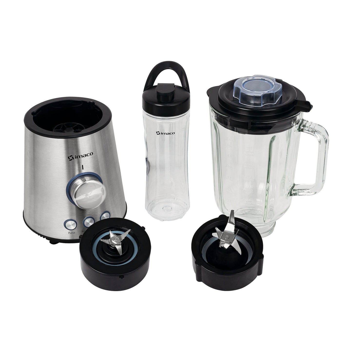 Licuadora v/v 1.5 litros ac/inox + vaso to go imaco bls860