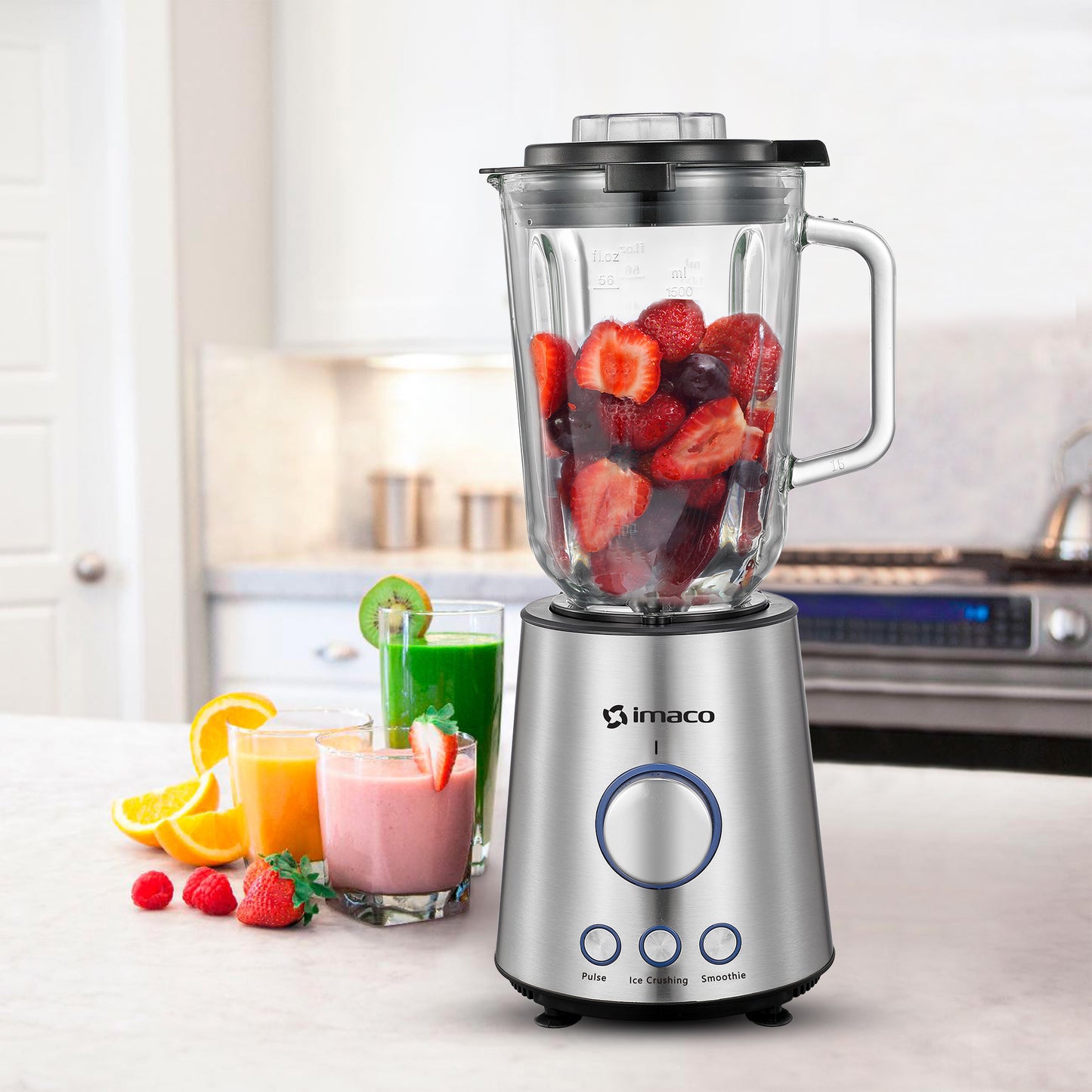 Licuadora v/v 1.5 litros ac/inox + vaso to go BLS860 Imaco