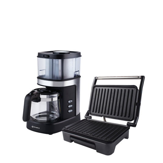 Combo cafetera moledora de Café para 4tz +Mini grill panini 750w Imaco