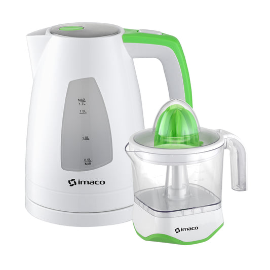 Combo hervidor eléctrico 1.7lts  + exprimidor de citricos 1lt Imaco