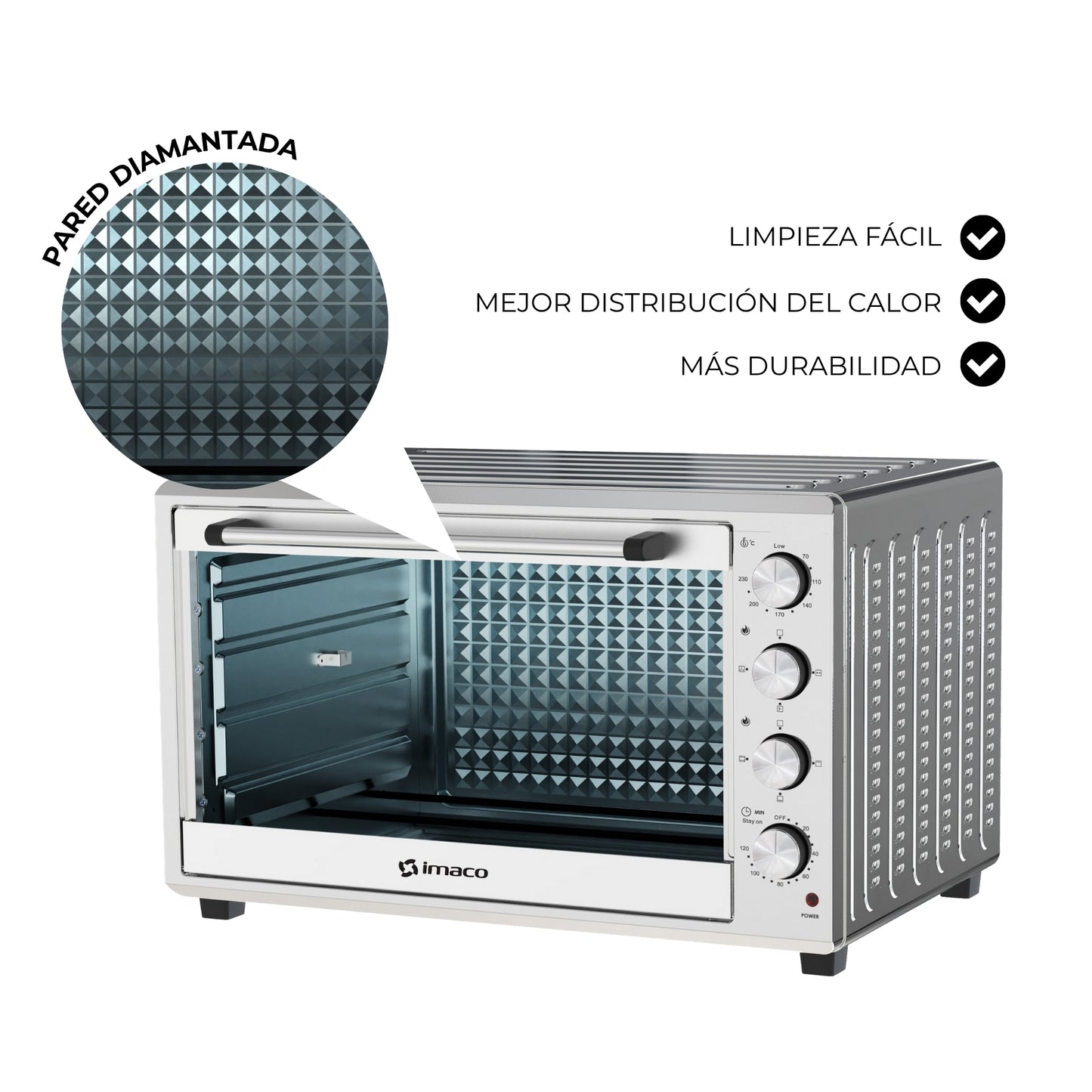 Horno eléctrico 100 litros C/rosticero HEB100R Imaco