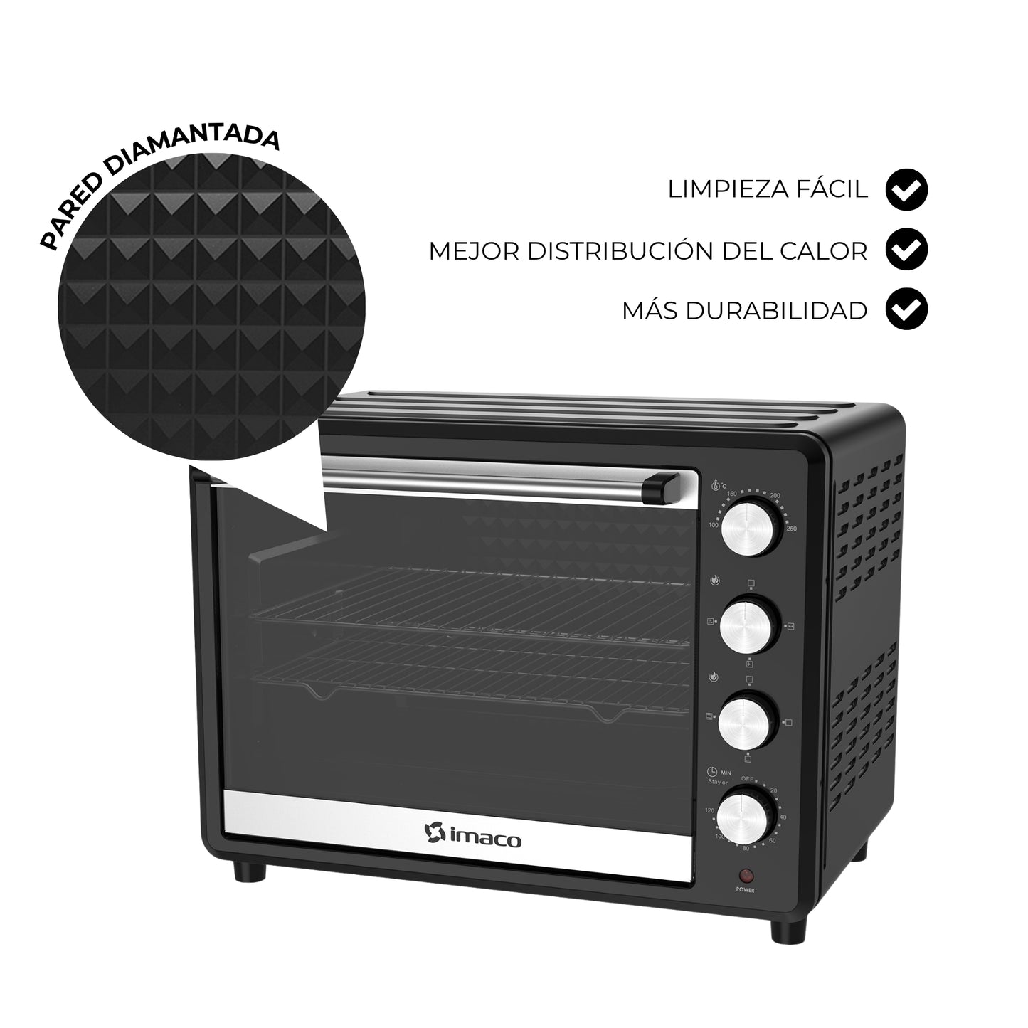 Horno eléctrico 66 litros C/rosticero HEB60R Imaco