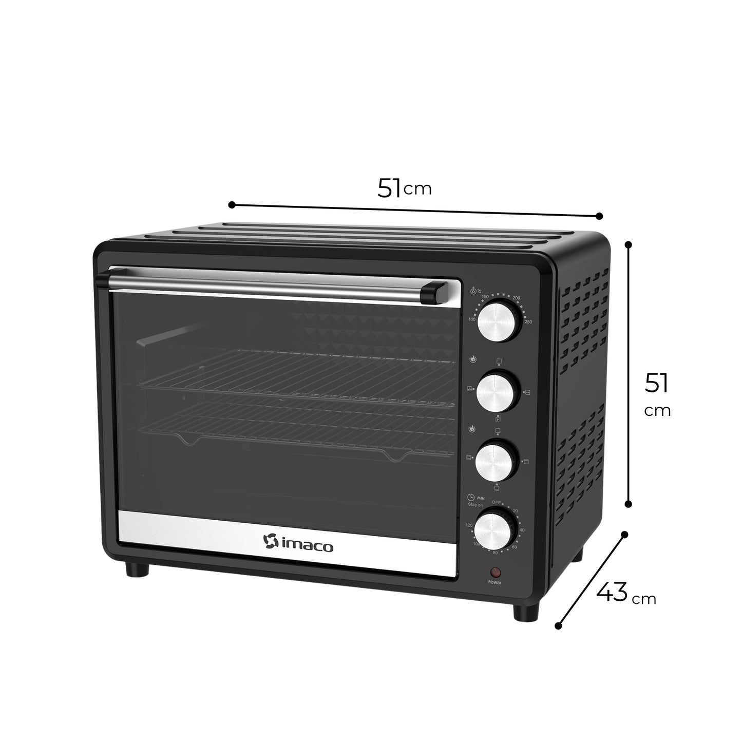 Horno eléctrico 66 litros C/rosticero HEB60R Imaco