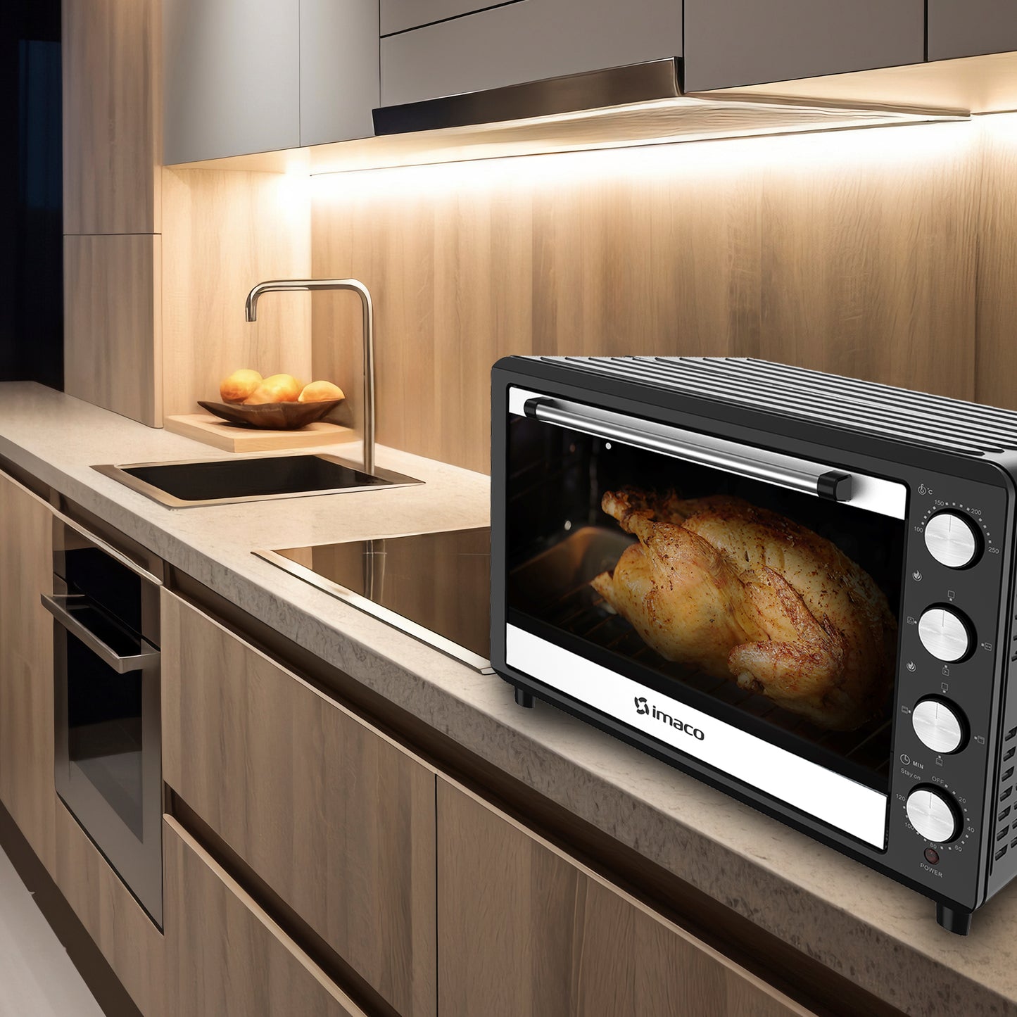 Horno eléctrico 75 litros C/rosticero HEB75R Imaco