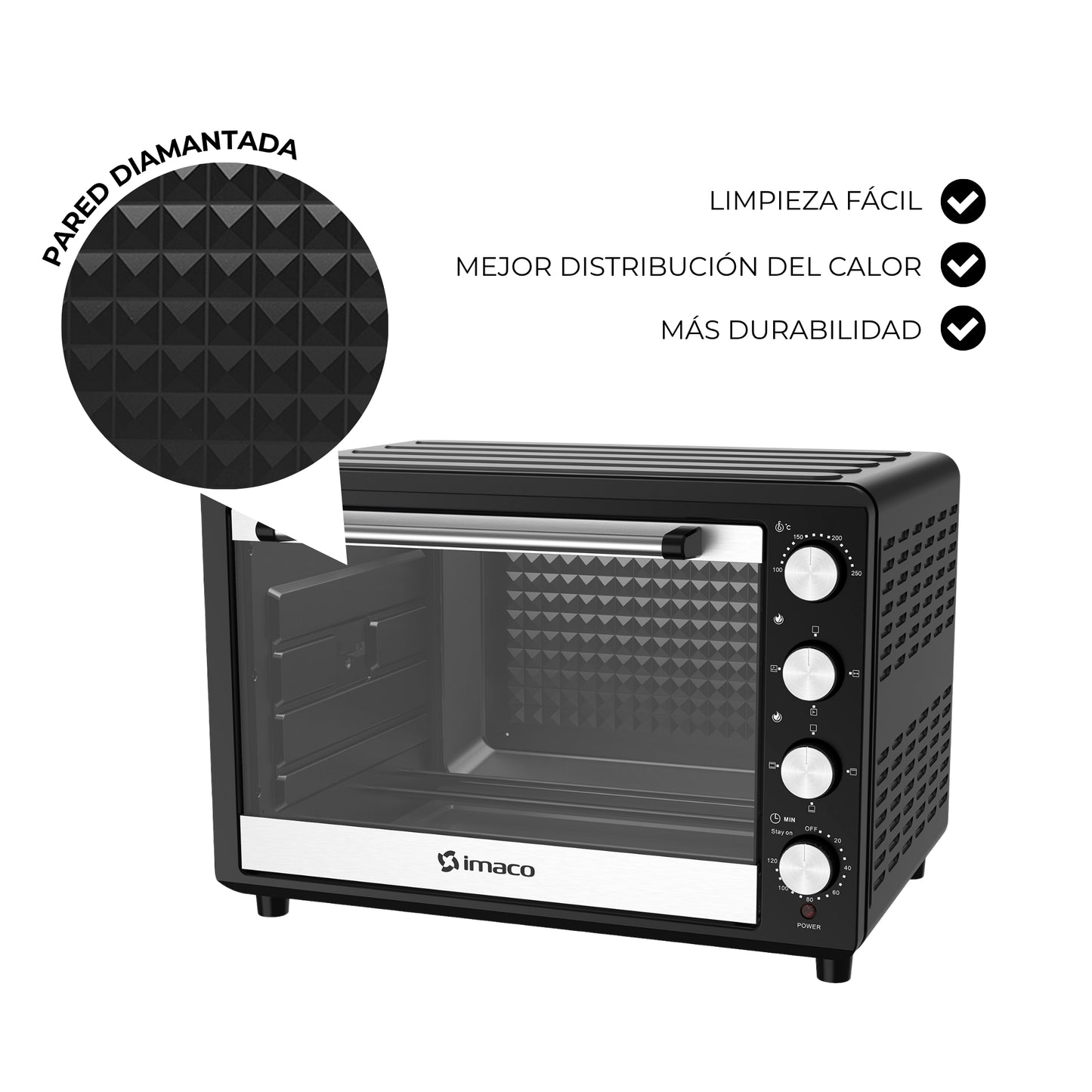 Horno eléctrico 75 litros C/rosticero HEB75R Imaco