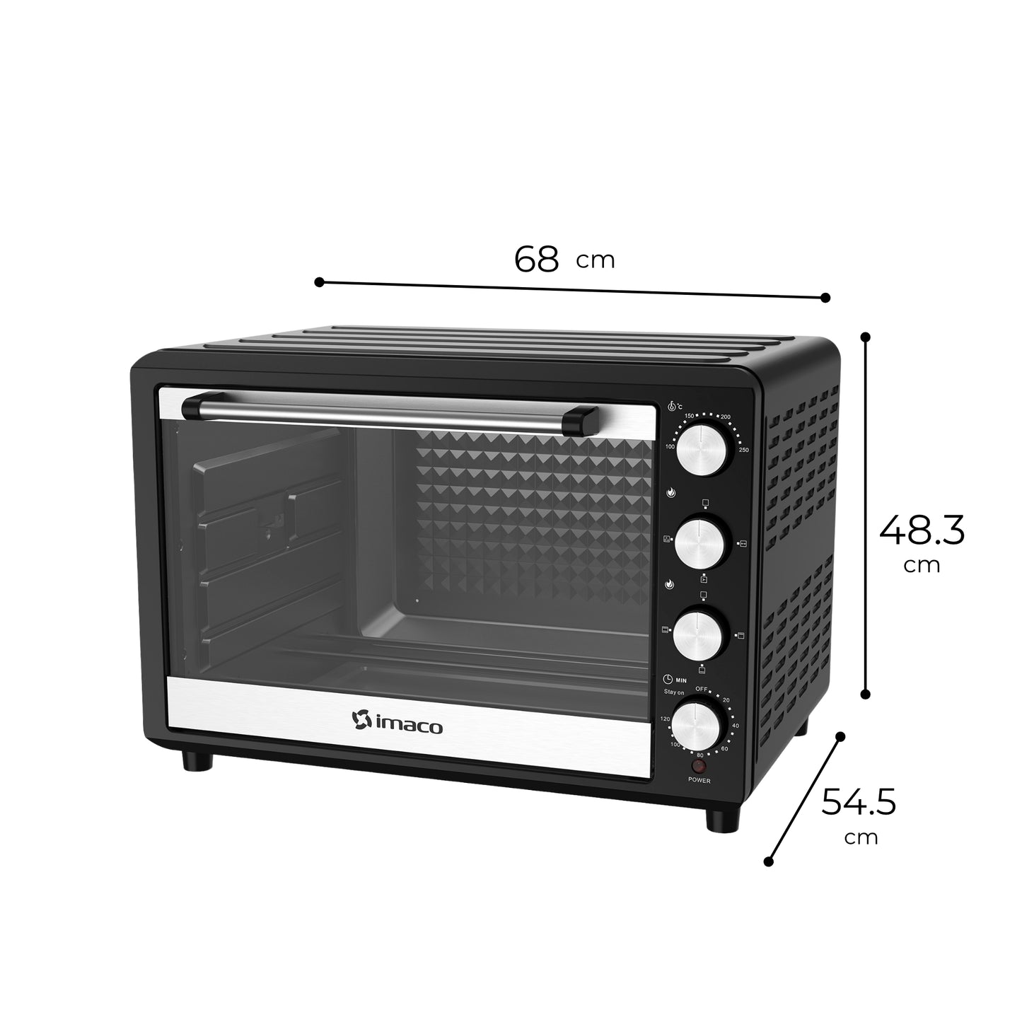 Horno eléctrico 75 litros C/rosticero HEB75R Imaco