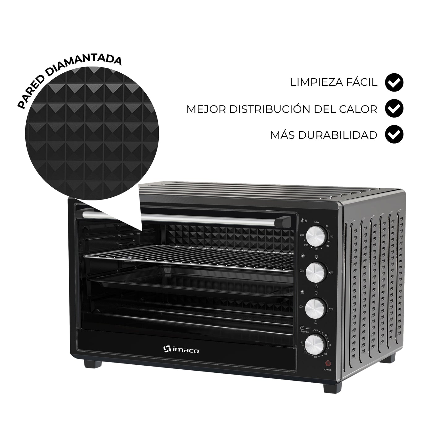 Horno eléctrico 88 litros C/rosticero HEB88R Imaco