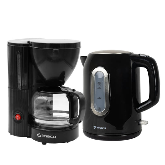Combo cafetera electrica 6 tazas+hervidor plástico 1.7lts Imaco