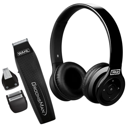 Combo cortadora de cabello groomsman + Auriculares bluetooth flow yhp530