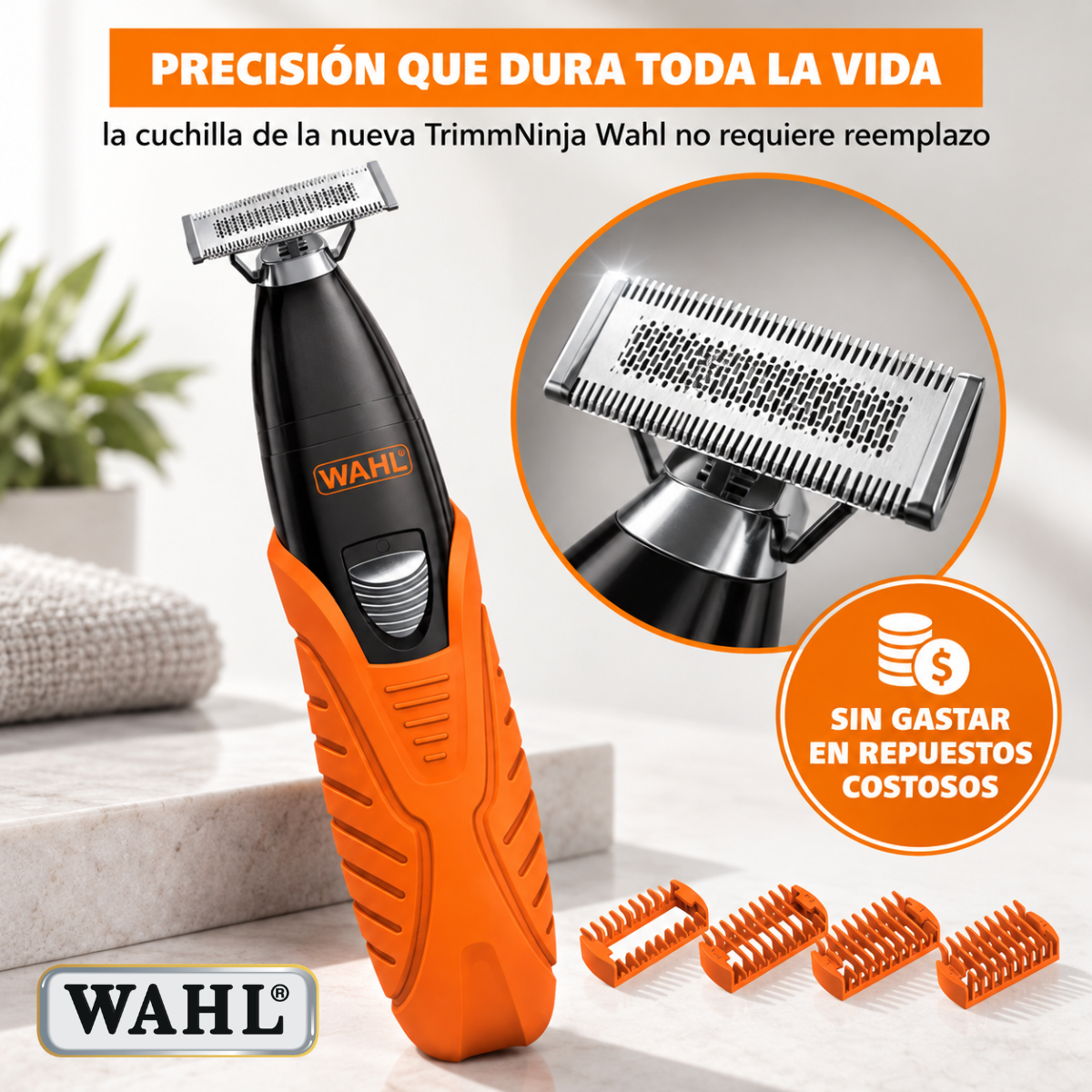 Afeitadora Trim Ninja 3 en 1 Inalambrica Recargable 3029720S Wahl