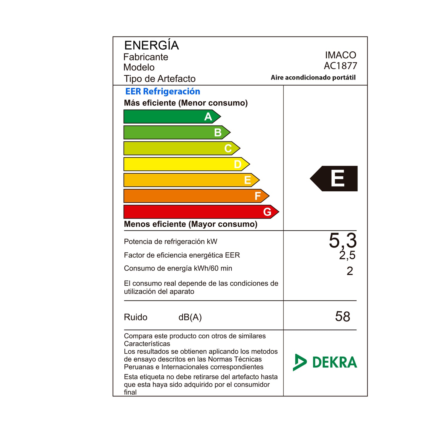 Aire Acondicionado 18000 BTU AC1877 Imaco