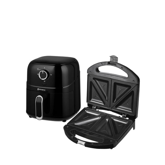 Combo Freidora de aire 2 litros AF2380N + Sandwichera 2 panes 750w ist101n Imaco