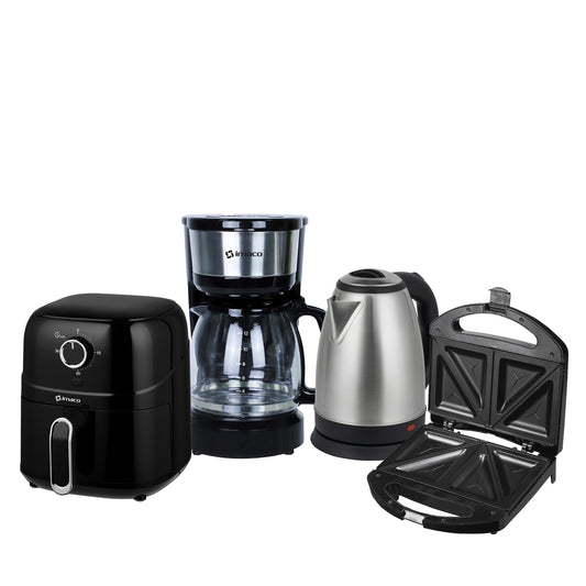 Cuatricombo Freidora+Cafetera CM1218S+Hervidor+Sandwichera