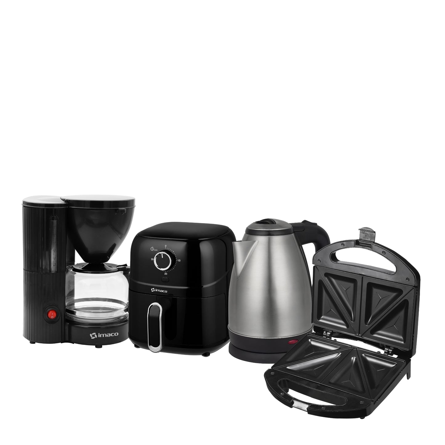 Cuatricombo Freidora+Cafetera IECM608N+Hervidor+Sandwichera