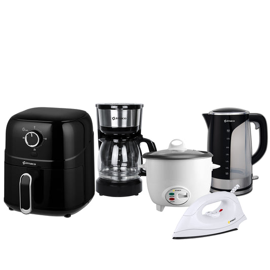 Pentacombo Freidora + Cafetera + Hervidor + Olla + Plancha Imaco