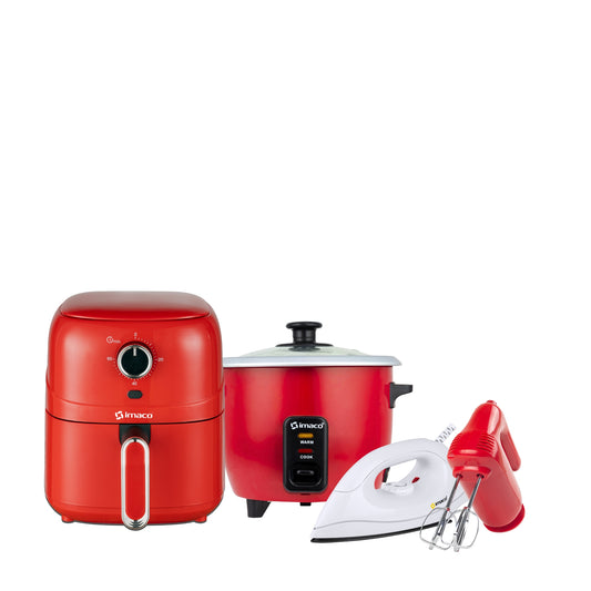Cuatricombo Freidora + Olla arrocera + Batidora + Plancha Imaco