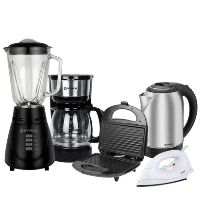 Penta-combo Licuadora + Hervidor + Grill + Cafetera + Plancha Imaco