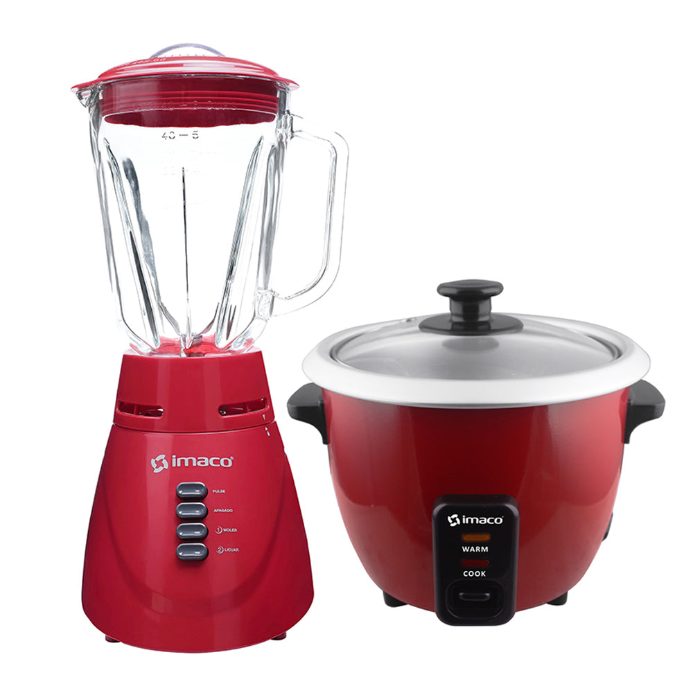 Combo licuadora 2vel 500w bl4125vr + olla arrocera 0.6l rc006r - rojo