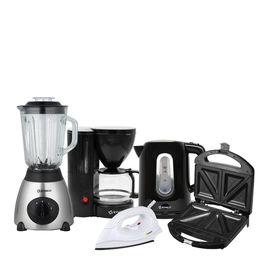 Pentacombo Licuadora+Sandwichera +Hervidor+Cafetera+Plancha