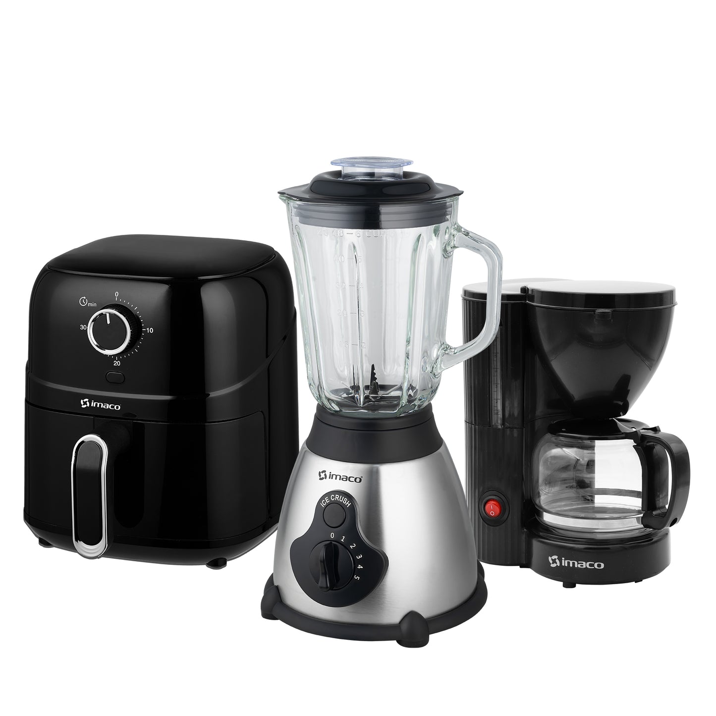 Tricombo Licuadora 1.5lt + Freidora 2lt + Cafetera 6 tazas Imaco