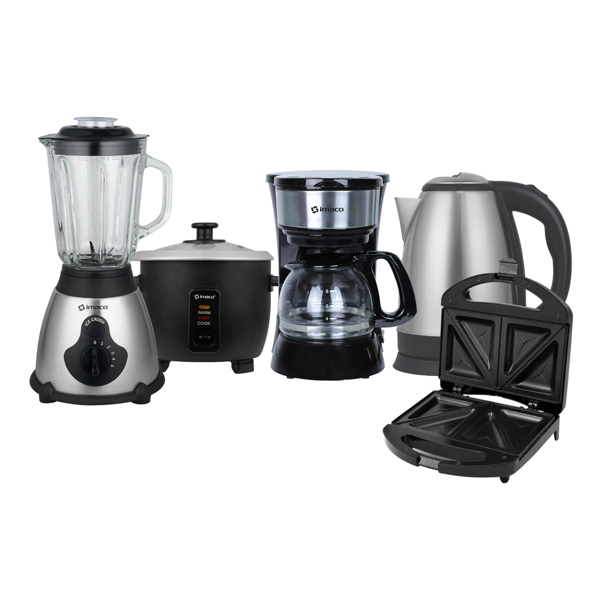 Penta-combo licuadora+sandwichera+olla+hervidor+cafetera Imaco
