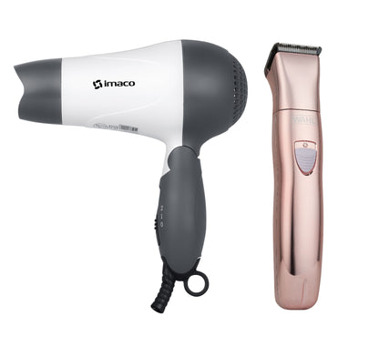 Combo secadora de cabello portatil 1000w hd1000 imaco+depiladora Facial Y Corporal Para Dama Wahl