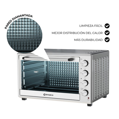 Horno eléctrico 100 litros C/rosticero HEB100R Imaco