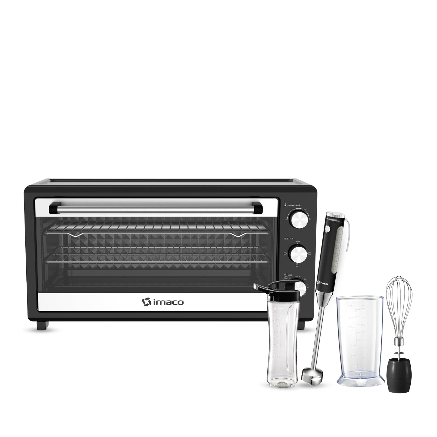 Combo Horno electrico double cake 35 litros HEB35DC + Licuadora Manual 8vel 400w HB400 Imaco