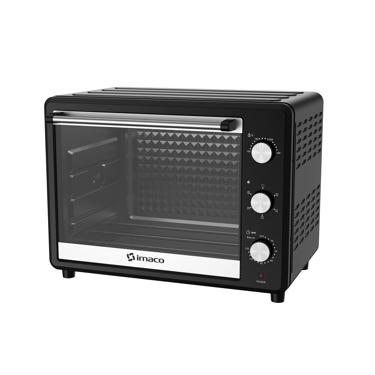 Horno eléctrico negro 55 litros c/rosticero heb55r imaco