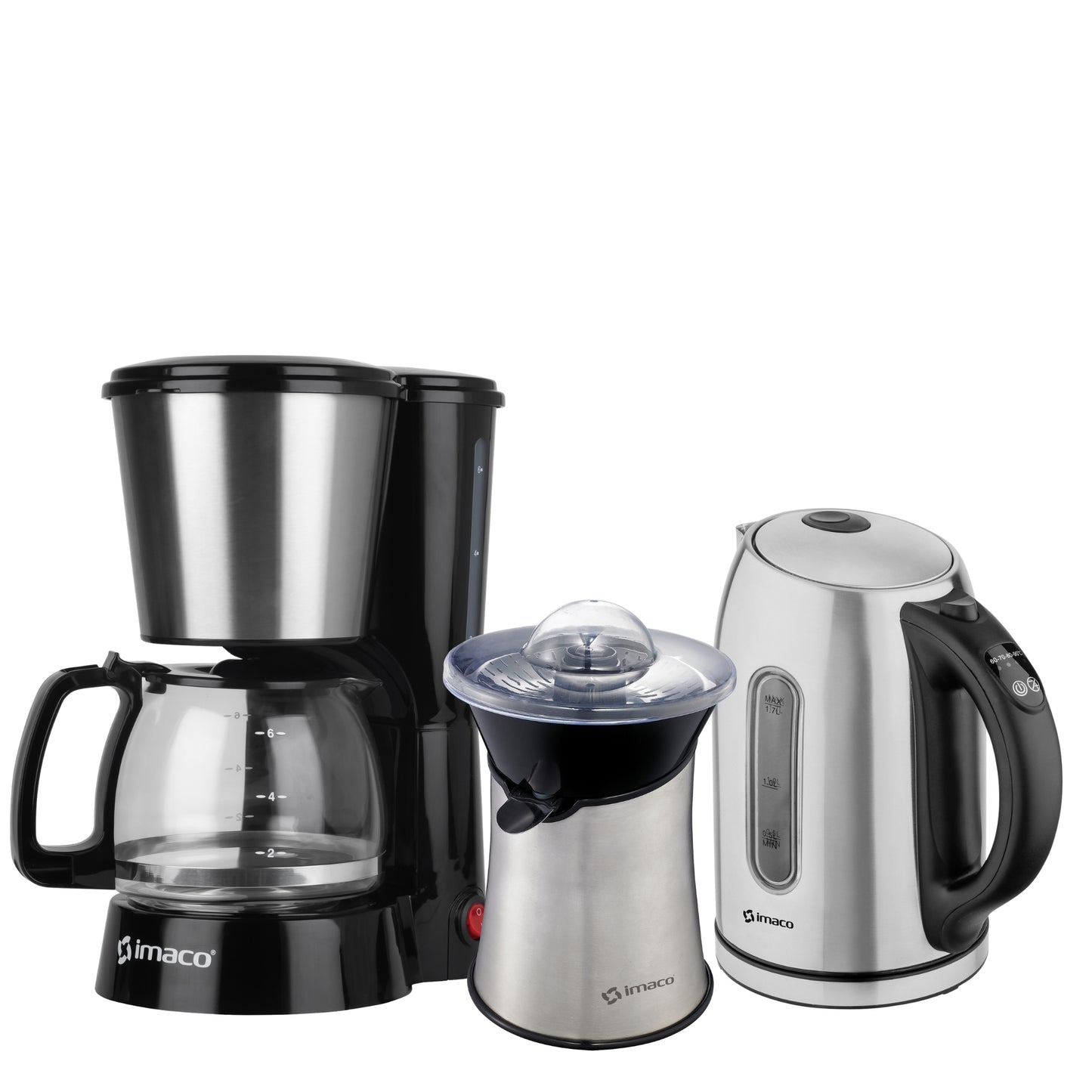 Combo Hervidor eléctrico digital 1.7 lt KE1740E + Cafetera Elect. 6 Tz CM6065 + Exprimidor de citricos ac. inox CP85I