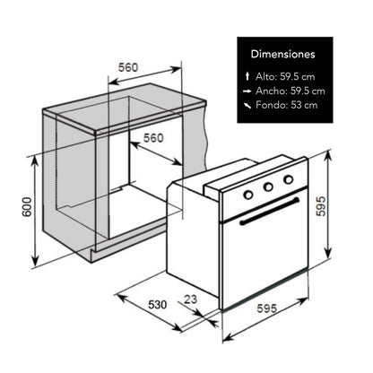 Horno empotrable eléctrico 61Lt IHED65 Imaco