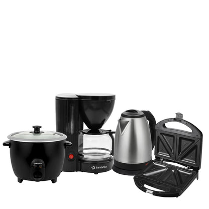 Cuatricombo Arrocera 1.5L + Sandwichera + Hervidor + Cafetera Imaco