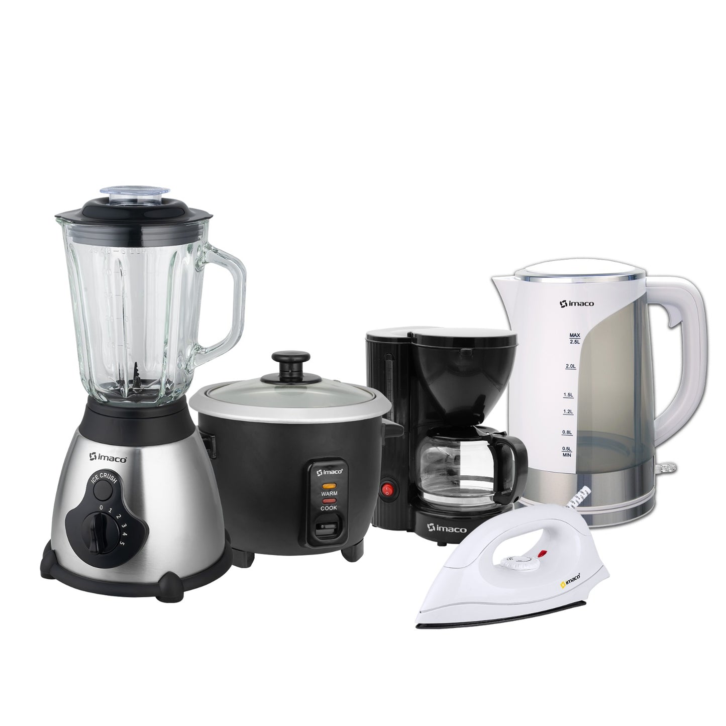 Pentacombo licuadora + olla + cafetera + plancha + Hervidor Imaco