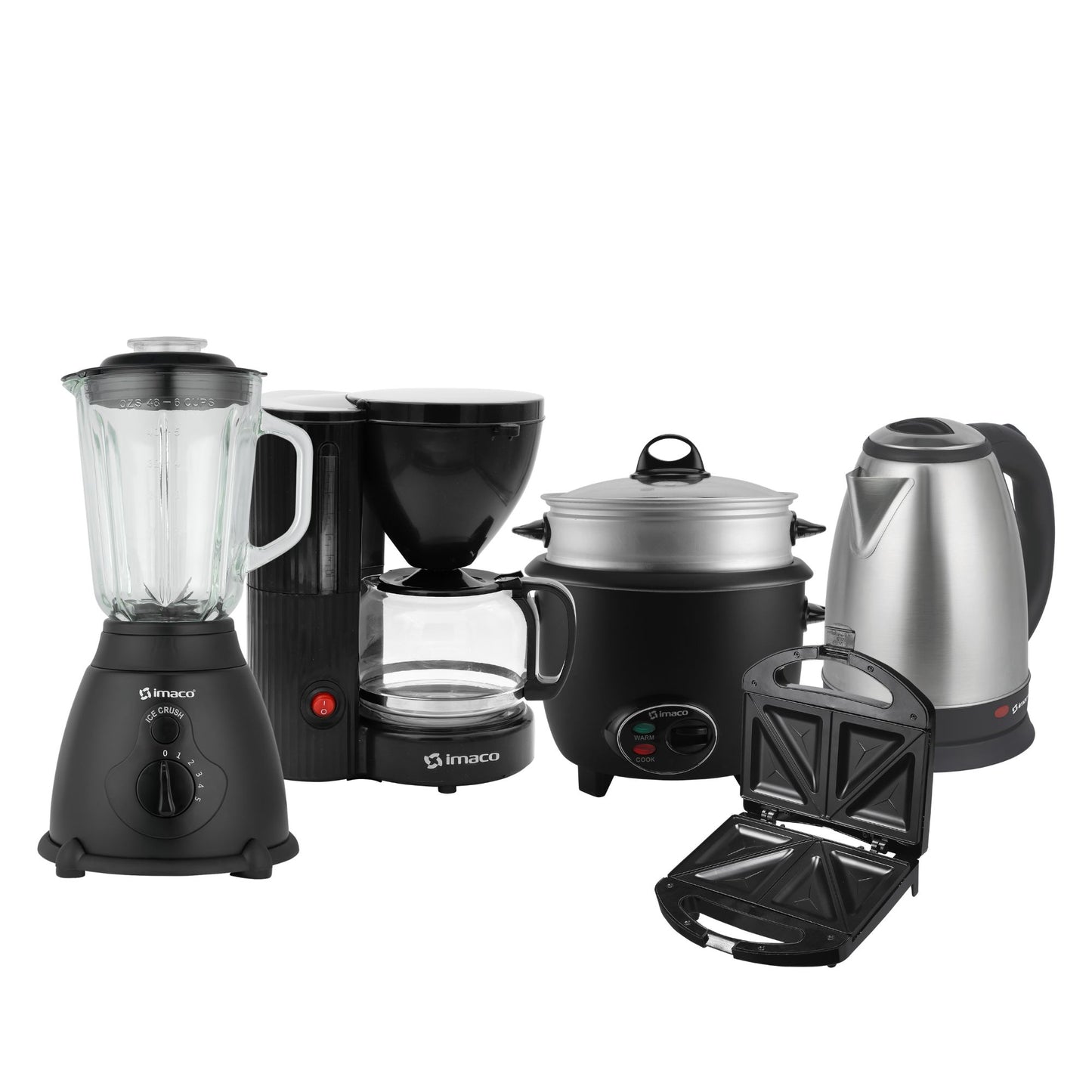 Pentacombo Licuadora + Sandwichera + Olla + Hervidor + Cafetera Imaco